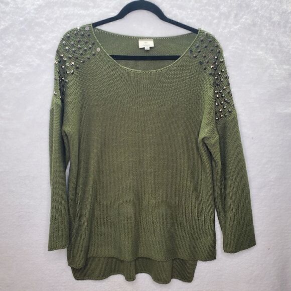 Hot & Delicious Green Studed Sweater Size M/L - Picture 15 of 16